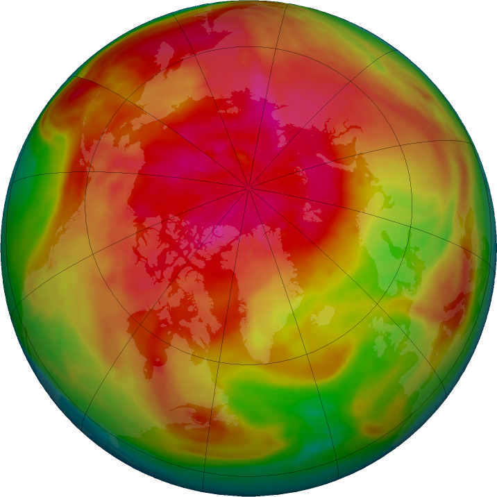 Arctic ozone map for 12 March 2024